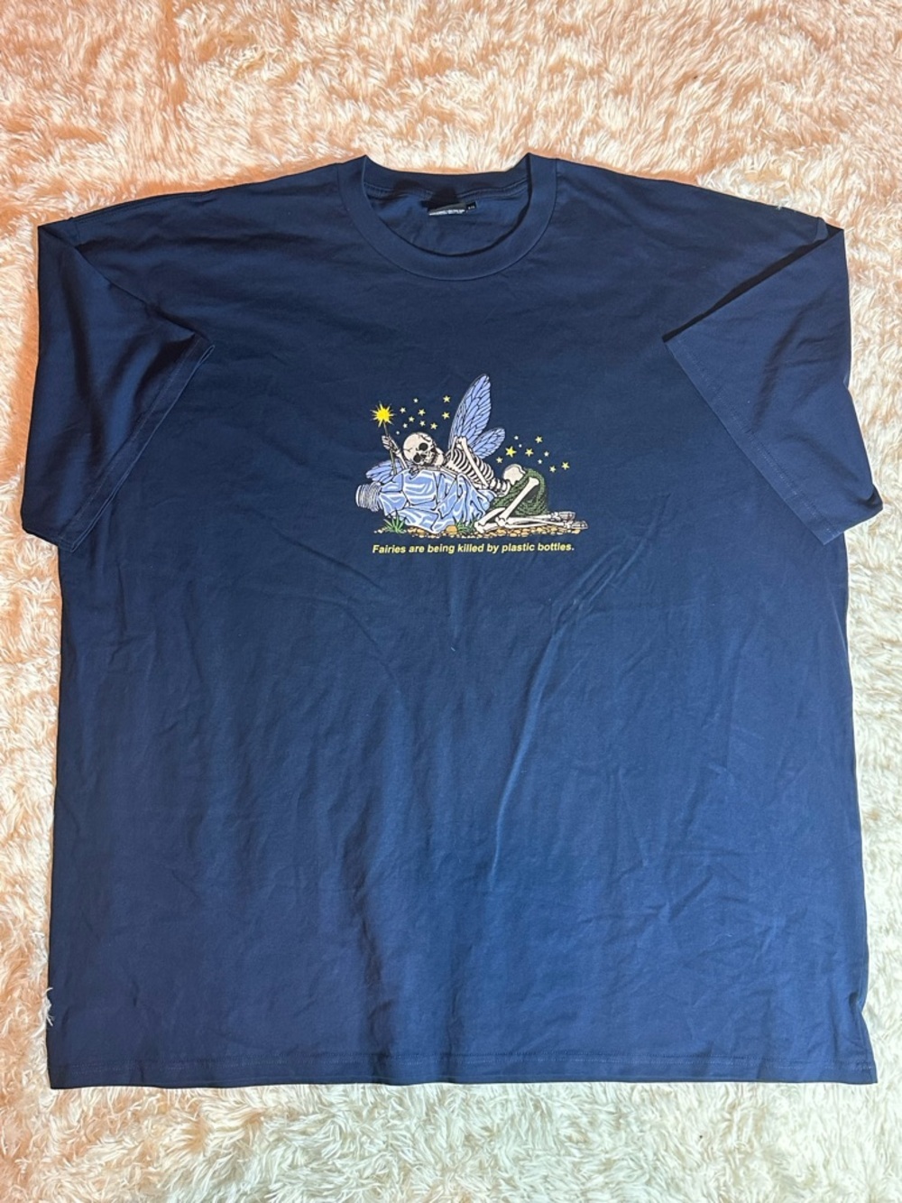 Navy Short Sleeve Graphic Tee - 'Fairies Are Being Killed' NWOT